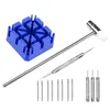 Kit di strumenti di riparazione Kit di orologi per cinturino di collegamento Pin di rimozione del supporto del cinturino Kit di strumenti con leva a molla manuale 14 pezzi e rimozione333g