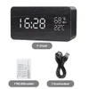 Wekker LED Digitaal Houten USB/AAA-aangedreven tafelhorloge met temperatuur-vochtigheid Spraakbediening Snooze Elektronische bureauklokken 240110