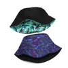 Berets Frühling Sommer Reversible Fischer Hut Männer Cartoon Dinosaurier Gedruckt Becken Outdoor Eimer Hüte Hip Hop Cap Panama