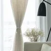 Modern japansk stil linne gardin förtjockar ren gardiner kontrakterade sovrum vågfönster balkong tyll skuggning fönster skärm 240110