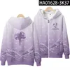 Heren Hoodies Genshin Impact 3D Print Zip Up Dames/Mannen Hoodie Sweatshirt Street chic Hip Hop Keqing Cosplay Rits Capuchon Mannelijke