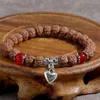 Strand YUOKIAA Vintage classique naturel Bodhi Agate rouge perlé amour bracelet à breloques méditation Yoga esprit bouddha bijoux cadeau