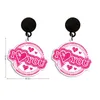 Kolczyki Dangle Pink Series Walentynki Temat Drukuj Drukuj Drukuj Druk Cartoon Cosplay Handcraft Acryl Black Drop