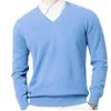 Camisola de caxemira masculina outono inverno macio quente jérsei jumper robe hombre pull homme hiver pulôver com decote em v o pescoço de malha suéteres 240110