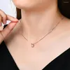 Chains 925 Silver 5mm Moissanite Diamond Necklace For Women Certified Original Rose Gold Plated Bull Head Pendant Choker Chain