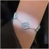 Kedja 2023 Brand Classic Crystal Chain Armband Fashionable Charm Fourleaf Grass FL Diamond Womens High Quality Designer Drop Deliver DHOFP