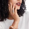 Luxe Dazzling Strip Zirconia Pan 925 Zilveren Open Manchet Ring voor Vrouwen Bruiloft Engagement Fijne Sieraden 2023 Trend