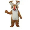 2021 med en mini -fläkt inuti huvudet Christmas Red Nose Reindeer Deer Mascot Costume för vuxen att bära248J