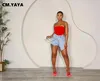 Shorts CM.YAYA Women Fashion Button Front Zipper Fly Bodycon Midi Denim Skirt Shorts 2023 Streetwear INS Short Jeans Pants