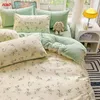 Ensemble de draps de lit quatre pièces A côté tout coton B côté lait velours maison Textile hiver chaleur gardant coton peluche ajout ensemble literie 240111