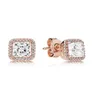 design Luxe 18K Or Rose Signature Carré Diamant Boucles D'oreilles Boîte D'origine pour 925 Sterling Argent Femmes Boucle D'oreille Set53867868708041