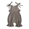 Baby Girls Summer Romper Solid Cotton Shleveless Koronki Koronki Ubrania Born But Cut Cuts Outfits Bodysuit za 03T 240110