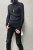 남자의 트랙 슈트 어두운 성격 트렌드 슬림 터틀넥 스웨터 바닥 셔츠 패션 디자이너 긴 소매 풀 오버 내부 착용 블라우스
