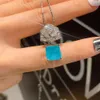 Setler Vintage 10*10mm Paraiba Tourmaline Çiçek Kolye Kolye Küpe Düğün Partisi Takılar Takımları Kadınlar İçin Hediye Toptan