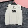 Cropped Knits Tees Designer Tank Top Women Navy Style Knitted Vest Sleeveless Casual T Shirts Tops For Lady