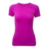 Nouveau Yoga Outfit LL-23 T-shirt pour femmes Survêtements Sports de plein air à manches courtes Haute élasticité Fitness Training Top Séchage rapide Spandex Active Wear