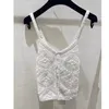 10015 2024 Runway Primavera Verano marca mismo estilo suéter negro blanco chaleco sin mangas cuello en V ropa de mujer de alta calidad para mujer zhen