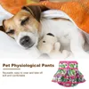Hundkläder mjuka bekväma blöjor husdjur menstruation byxor blommönster för hundar tvättbara fästelband katter