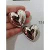 Stud Earrings Brass Chunk Big Size Heart Hoop Women Jewelry Punk Party T Show Gown Runway Korean Japan INS