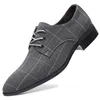 Homens Clássicos Sapatos De Negócios Homem Vestido Sapatos Moda Coréia Apontou Toe Lace-Up Formal Sapatos De Casamento Homens Preto Treliça 999 240110