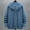 2023 Men Zip Oversized Hoodie Plus Sized Fleece Hood Long Sleeve Top Male Sweatshirt Zipper Loose Baggy Big Size Large 12XL 240110