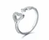 Unico nuovo Shinning 925 sterling silver cuori serratura CZ aperto promessa anello di barretta gioielli13075153913684