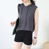 Camiseta sin mangas para mujer, camisa básica con cuello en V y capucha de verano, versión coreana informal modal, ropa de abrigo para mujer y camiseta sin mangas con capa interior