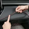 Nieuwe Auto-interieur Moulding Trim zelfklevende Dashboard Lederen Decoratieve Lijn Rood Blauw DIY Gevlochten Strip Auto Decoratie 0.5/2 M