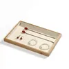 1 Pc Bamboo Velvet Jewelry Display Jewelry Storage Box Ring Earring Necklace Bracelet Pendant Display Organizer 240110