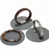 Brazaletes para hombre/acero inoxidable/Vintage/cuero/moda/brazaletes pulseras con alambres trenzados trenzados brazalete precio increíble 240110