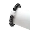 Bracelets de charme chinois à la mode Lion Bracelet pour femmes mode 12mm noir Onyx pierre à la main perle hommes bijoux Pulsera Hombre