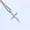 Whole-Fast and Furious Cross Necklaces&Pendants Movie Jewelry Classic Rhinestone Pendant Sliver Cross Necklaces Pendants For M264m