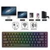 Tastaturen RKG68 RK837 Kabellose mechanische Tastatur, 68 Tasten, 65 % RGB-Hintergrundbeleuchtung, Hot-Swap-fähig, 2,4 GHz, Bluetooth, USB, kabelgebundenes Gaming, Royal KludgeL240105