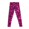 Active Pants Pink Sparkly Glitter Confetti Leggings Fitness Gym Clothing Sport Push Up Womens