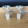 Thick 14mm 18mm Glass Bowl For Bong Clear Slide Smoking Herb Dry Tobacco Oil Burner Bowls 2 Types With Round Rod Handle Dab Rig Bongs Accessories