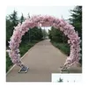 Decorazione per feste Fiore di ciliegio in ferro Supporto rotondo Porta fortunata Fl Decorazione per finestra di nozze fai da te Fiore artificiale Fiore Arco Mensola8249889 D Dhzea