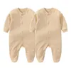 Born Baby Romper Algodón 23PCS Color sólido Ropa de niña unisex Conjunto Pijamas Oneck Boy Manga completa Otoño 240110