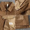 Patchwork pocket vintage trend jacket men's wash cotton corduroy loose casual cardigan 240111