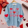 Felpe con cappuccio da donna Abbigliamento donna Moda delicata Pullover da donna Top Girocollo Maniche lunghe San Valentino Felpe stampate Sudaderas