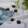 Bouteilles d'eau 6 pièces petit verre transparent avec couvercles conteneurs bouteille d'échantillon ronde pour huiles de jus gingembre Ss whisky liquides