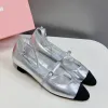 Kitten Heels Mary Jane Sandals Women Lady Girls Heel Cap Toe Suede Patent Mocassin Ballerina Designer Shoes Ballet Flats Slide