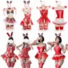 Xma lingerie set Sexy underwear roleplaying uniform tempts Christmas Cosplay Costumes Babydoll Woman Exotic Lingerie Dress 240110