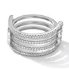 HOTSALE Diamond مرر Tester Moissanite Ring 925 Sterling Silver Full Bling Moissanite Rings for Girls Women Bridal Jewelry Gift Size 5-8