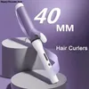 40mm modelador de cabelo elétrico grande onda curling ferro esmalte cerâmico revestimento íon negativo 10s calor rápido estilo cabelo ferramenta aparelhos 240111