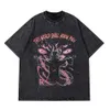 Męskie koszulki anime bólu nadrukowane koszulka Mężczyźni retro bawełniane topy tee harajuku tshirt 2024 streetwear Hip Hop Male Oversize T-shirty 5dklj