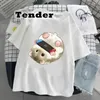 T-shirt da donna T-shirt grafica divertente per le donne T-shirt con stampa di criceti Cartoon T-shirt estive Manica corta Donna Maglietta Kawaii Camicia coreana carina