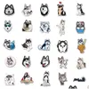 스케이트 액세서리 50pcs husky 스티커 방수 비닐 귀여운 개 스티커 노트북 전화 케이스 맥주 물병 컴퓨터 자동차 드롭 Del Otaww