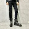 Men's Tracksuits Trend Thread Stitching Stretch Slim Jeans Fashion Designer Washed Skinny Pants Autumn And Winter Boot