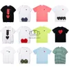 Play Fashion Herren T-Shirts Designer Red Heart Shirt Casual Plays T-Shirt Baumwolle Stickerei Kurzarm Sommer T-Shirt Asiatische Größen