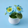 Fleurs décoratives 1pc crochet à la main lotus bonsaï tricoté à la main plantes artificielles en pot pour chambre à coucher maison jardin salon bureau